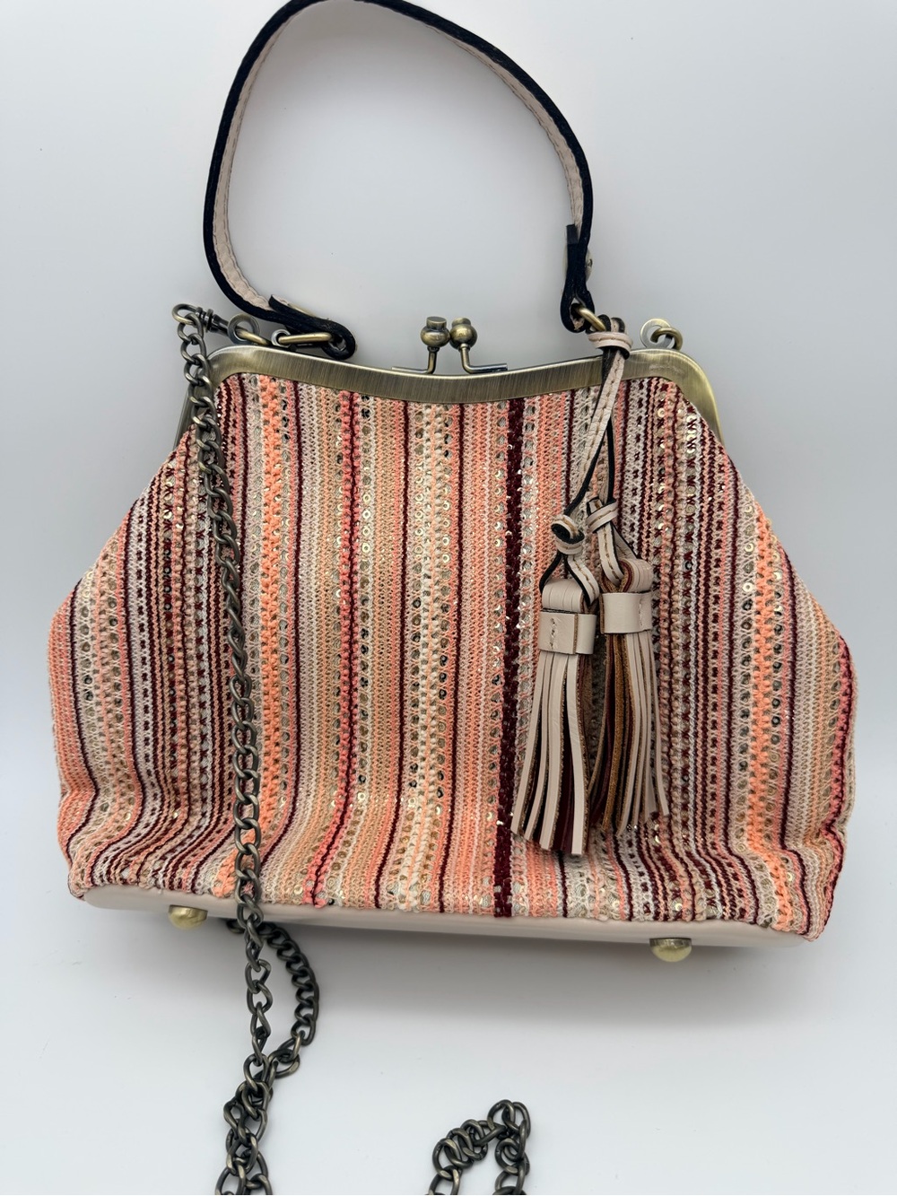 Patricia Nash Sequin Crochet Laureana Frame Crossbody Purse